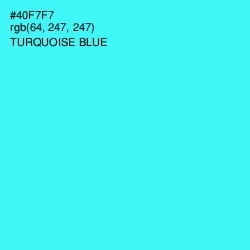 #40F7F7 - Turquoise Blue Color Image