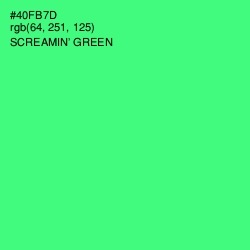 #40FB7D - Screamin' Green Color Image