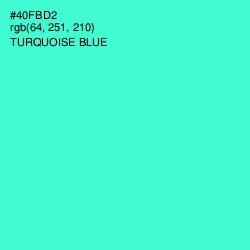 #40FBD2 - Turquoise Blue Color Image