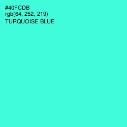 #40FCDB - Turquoise Blue Color Image