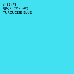 #41E1F2 - Turquoise Blue Color Image