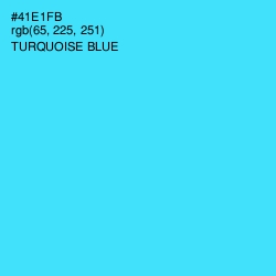 #41E1FB - Turquoise Blue Color Image