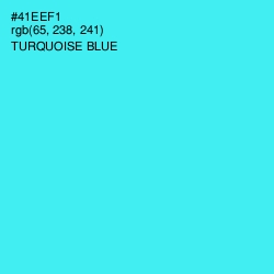 #41EEF1 - Turquoise Blue Color Image