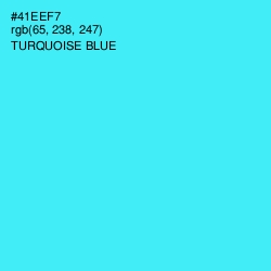 #41EEF7 - Turquoise Blue Color Image