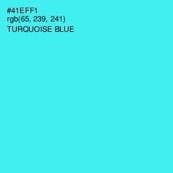 #41EFF1 - Turquoise Blue Color Image