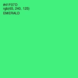 #41F07D - Emerald Color Image