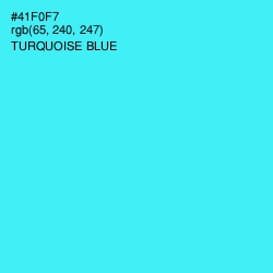 #41F0F7 - Turquoise Blue Color Image