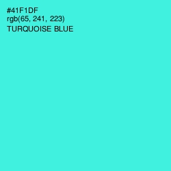 #41F1DF - Turquoise Blue Color Image