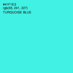 #41F1E3 - Turquoise Blue Color Image