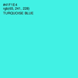 #41F1E4 - Turquoise Blue Color Image