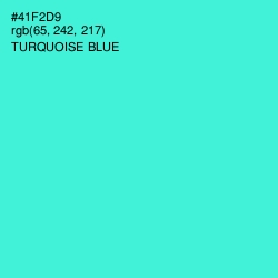 #41F2D9 - Turquoise Blue Color Image