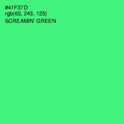 #41F37D - Screamin' Green Color Image