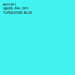 #41F4F1 - Turquoise Blue Color Image