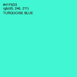 #41F6D3 - Turquoise Blue Color Image