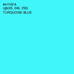 #41F6FA - Turquoise Blue Color Image