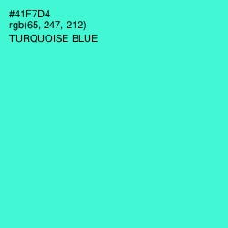 #41F7D4 - Turquoise Blue Color Image
