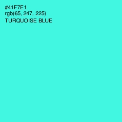 #41F7E1 - Turquoise Blue Color Image