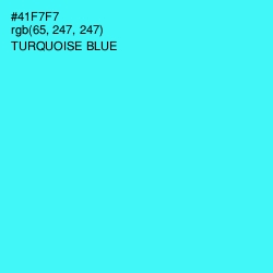 #41F7F7 - Turquoise Blue Color Image