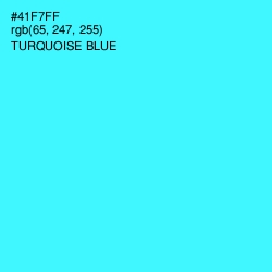 #41F7FF - Turquoise Blue Color Image