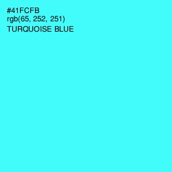 #41FCFB - Turquoise Blue Color Image