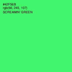 #42F56B - Screamin' Green Color Image
