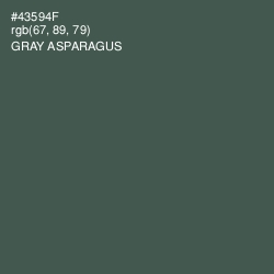 #43594F - Gray Asparagus Color Image