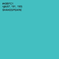 #43BFC1 - Shakespeare Color Image
