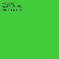 #43CC3A - Bright Green Color Image