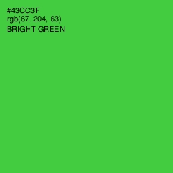 #43CC3F - Bright Green Color Image