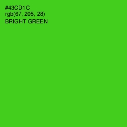 #43CD1C - Bright Green Color Image