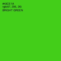 #43CE1A - Bright Green Color Image