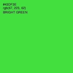 #43DF3E - Bright Green Color Image
