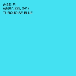 #43E1F1 - Turquoise Blue Color Image