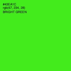 #43EA1C - Bright Green Color Image