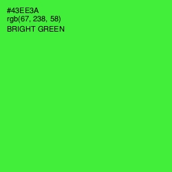 #43EE3A - Bright Green Color Image