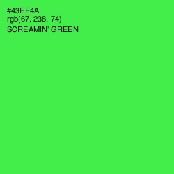 #43EE4A - Screamin' Green Color Image