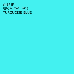 #43F1F1 - Turquoise Blue Color Image