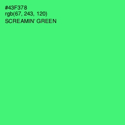 #43F378 - Screamin' Green Color Image