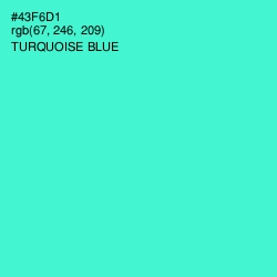#43F6D1 - Turquoise Blue Color Image