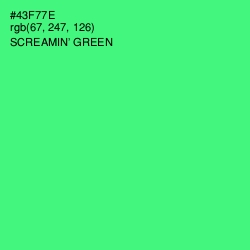 #43F77E - Screamin' Green Color Image
