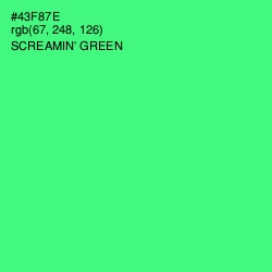 #43F87E - Screamin' Green Color Image