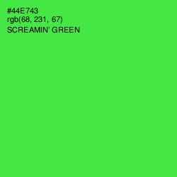 #44E743 - Screamin' Green Color Image