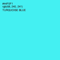 #44F0F1 - Turquoise Blue Color Image