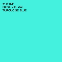 #44F1DF - Turquoise Blue Color Image