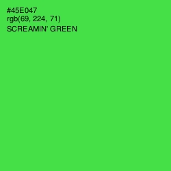#45E047 - Screamin' Green Color Image