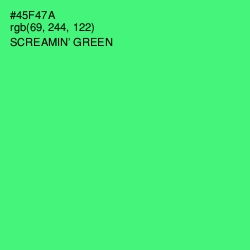 #45F47A - Screamin' Green Color Image