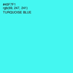 #45F7F1 - Turquoise Blue Color Image