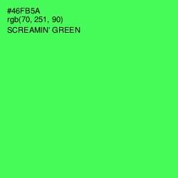 #46FB5A - Screamin' Green Color Image
