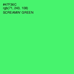 #47F36C - Screamin' Green Color Image