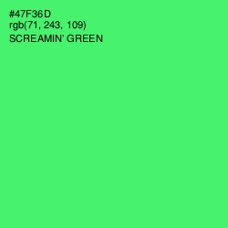 #47F36D - Screamin' Green Color Image